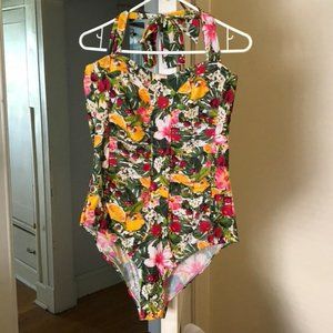 Forever 21+ Floral and Fruit Halter Swimsuit